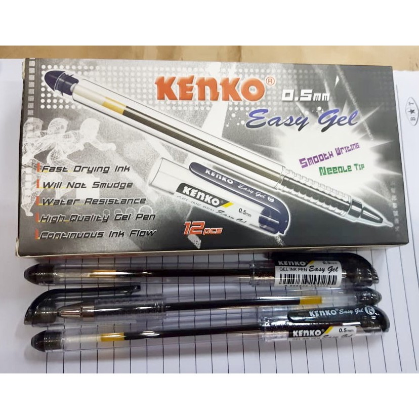 

Pulpen Kenko Easygel - HITAM (isi 12 pcs)