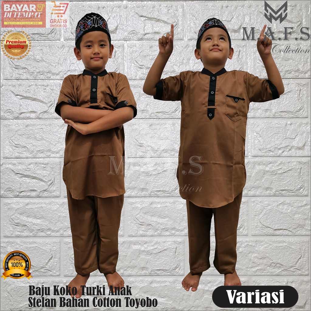 BAJU KOKO SETELAN ANAK LAKI LAKI BAHAN TOYOBO PREMIUM 3 - 7 Th