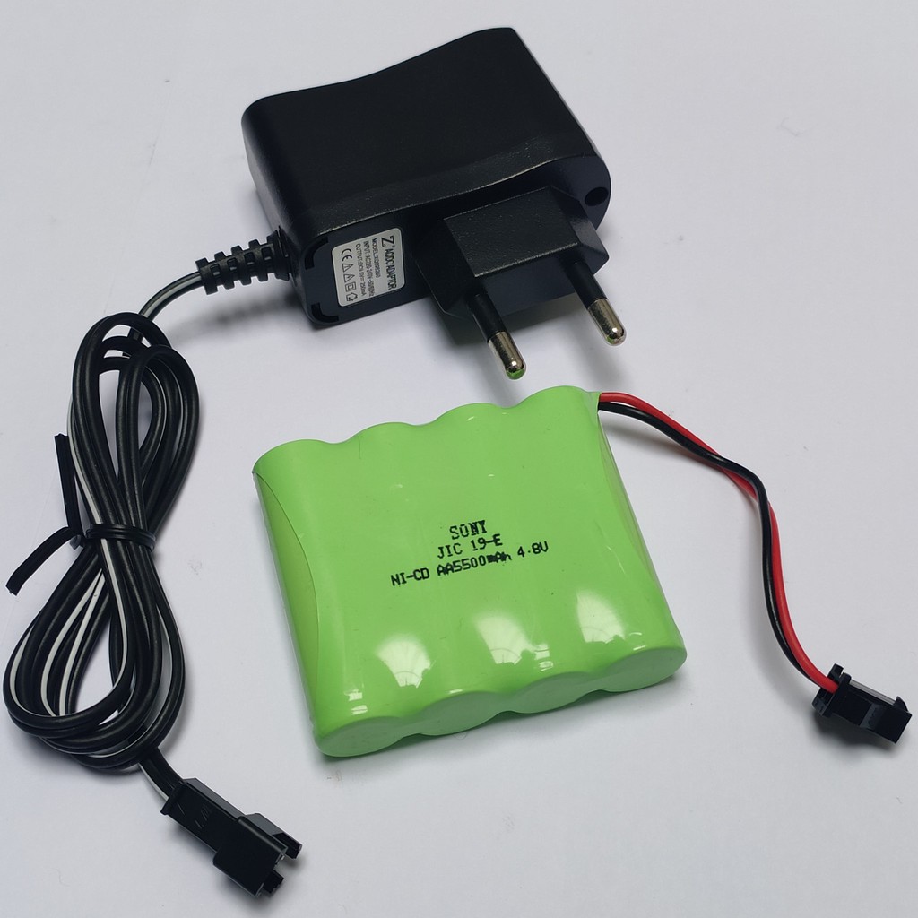 Batrei Batre battery dan Charger Mobil Remot control R/C RC 4.8V 5500mAh Socket Soket