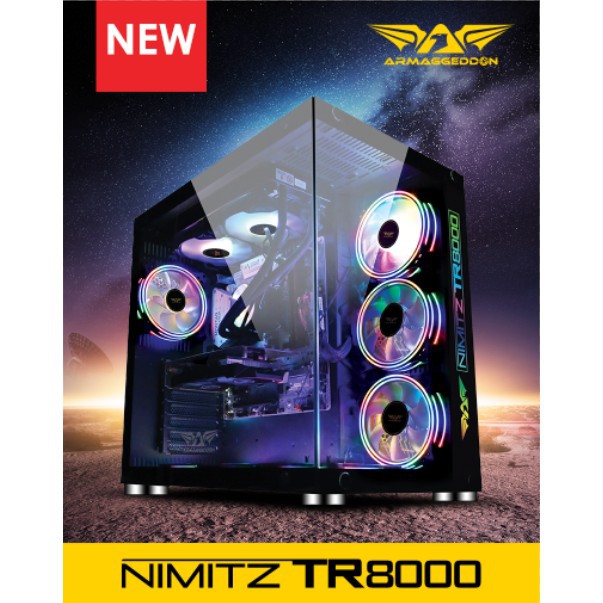 Armaggeddon Nimitz TR8000 Extended E ATX Gaming PC Case Tempered Glass