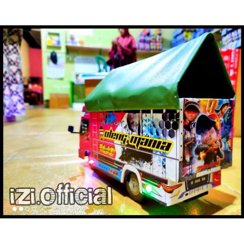 MINIATUR TRUK OLENG MINIATUR TRUK MURAH OLENG MANIA FULL LAMPU TERPAL RODA KAYU