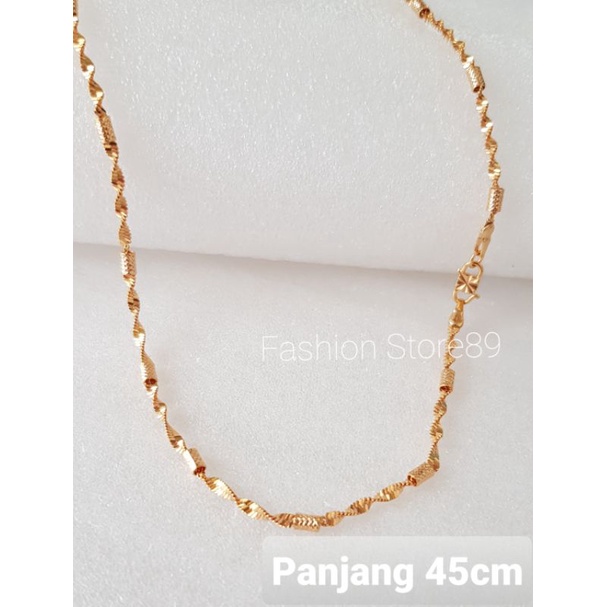 kalung Motif Bambu ukir bursalino lapis emas bestseller import xuping 45cm dewasa