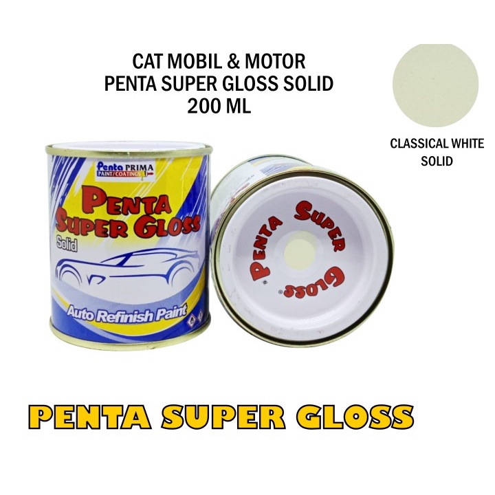 CAT PENTA CLASSICAL WHITE 1187 200 gram - cat penta super gloss putih - cat penta putih - cat penta white - cat mobil putih- cat motor putih