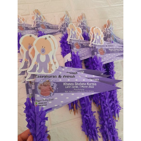 Bendera aqiqah + karakter