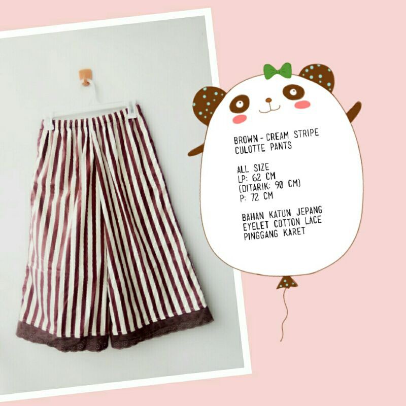 Celana Kulot Katun Jepang Motif Garis