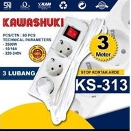 Colokan + kabel / stop kontak + kabel /2 LUBANG 3 Mtr /3 LUBANG 3 Mtr /4 LUBANG 3 mtr/ 5 LUBANG 3Mtr / KAWASHUKI