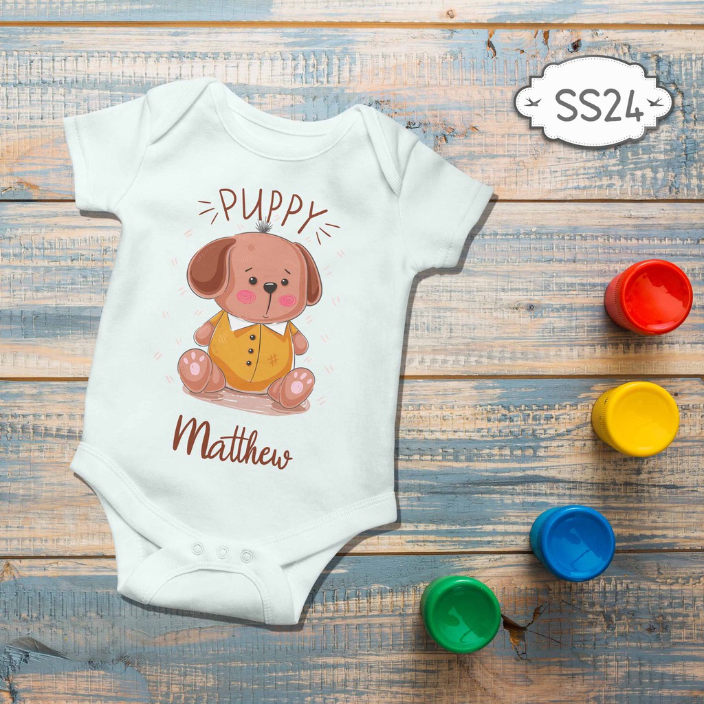 Jumper Baby Girl boy newborn Cute Puppy Dog Series Custom name nama bebas