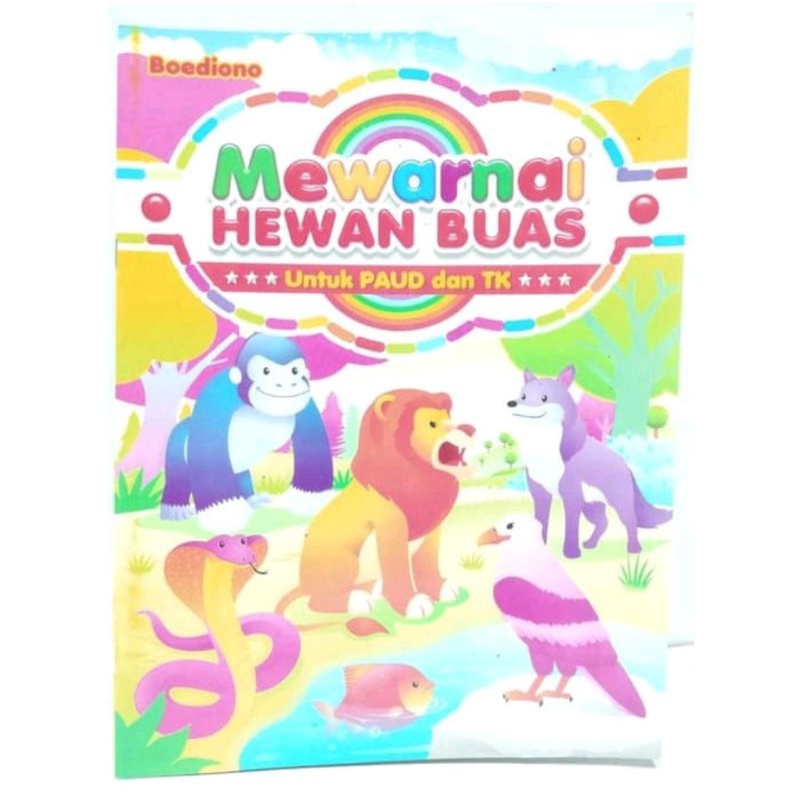 

Buku Edukasi Anak PAUD TK Mewarnai Hewan Buas