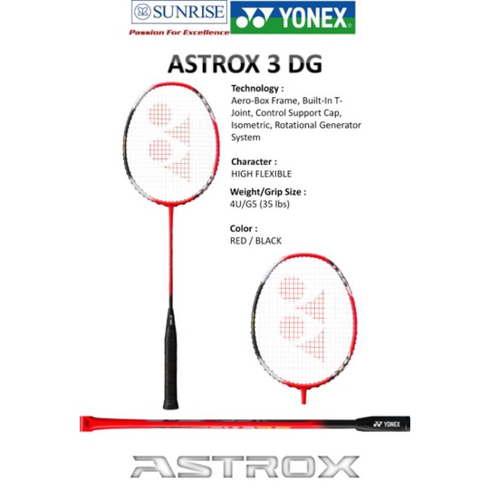raket yonex astrox 3 DG original