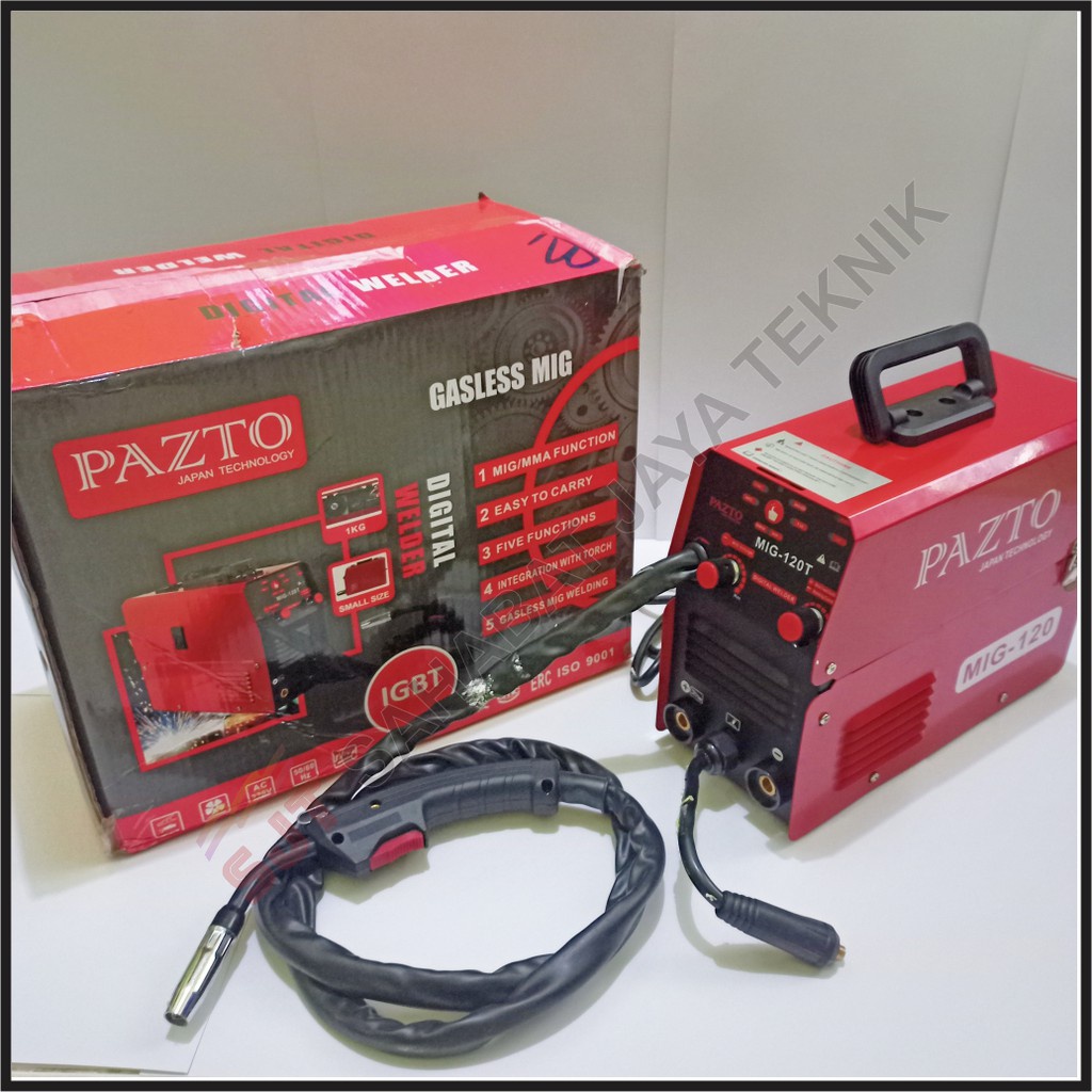 Jual Promo 9.9 PAZTO MESIN LAS MIG 120 A CO2 TANPA GAS WELDING MIGi ...