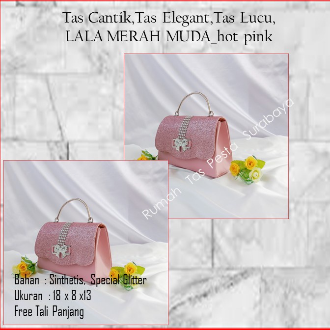 Tas Cantik,Tas Elegant,Tas Lucu,LALA MERAH MUDA_hot pink