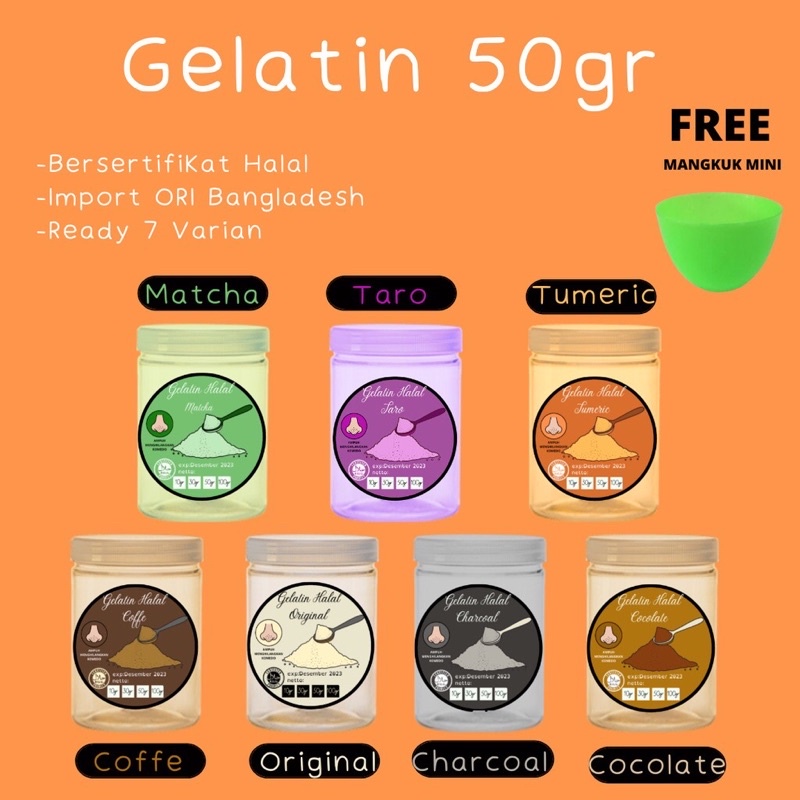 (free mangkuk)Gelatin ampuh penghilang komedo 50 gram dan 100gram Masker komedo halal