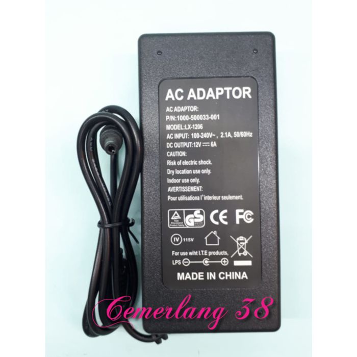 Switching Adaptor-Switching Power Supply Plastik 12V 6A