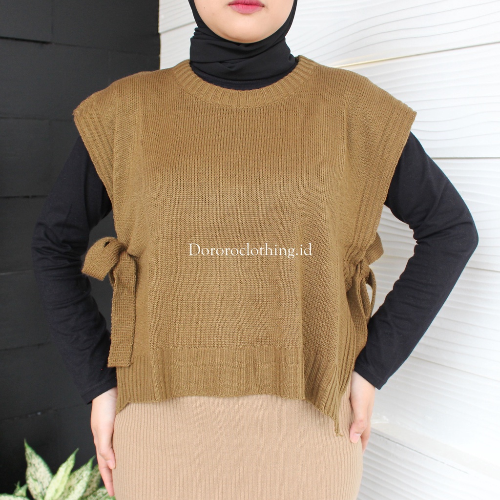 Vest Rompi Tali Rompi Rajut Oversize