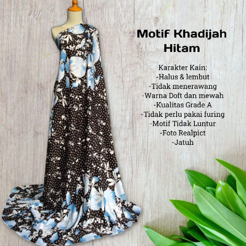 Kain Maxmara Silk Motif Bunga Khadijah harga per setengah meter