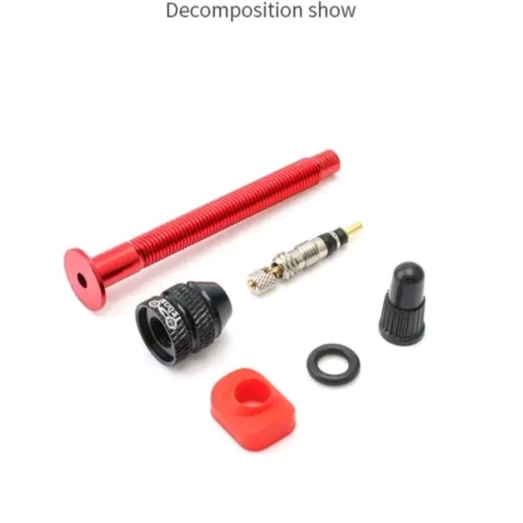 Pentil Sepeda Tubeless Presta Pentil Kecil Panjang 40mm Bicycle French Tubeless Tire Valve Pentil Kecil Sepeda Merah