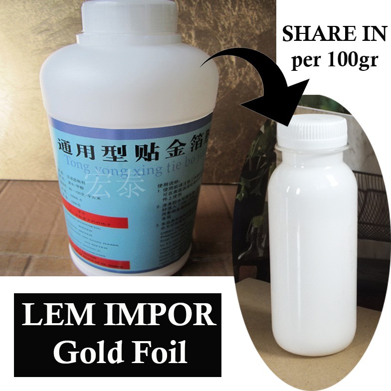 

100GR Lem Impor Perekat Gold Foil Kertas Foil Prada Sepuhan Emas Gold Leaf Glue