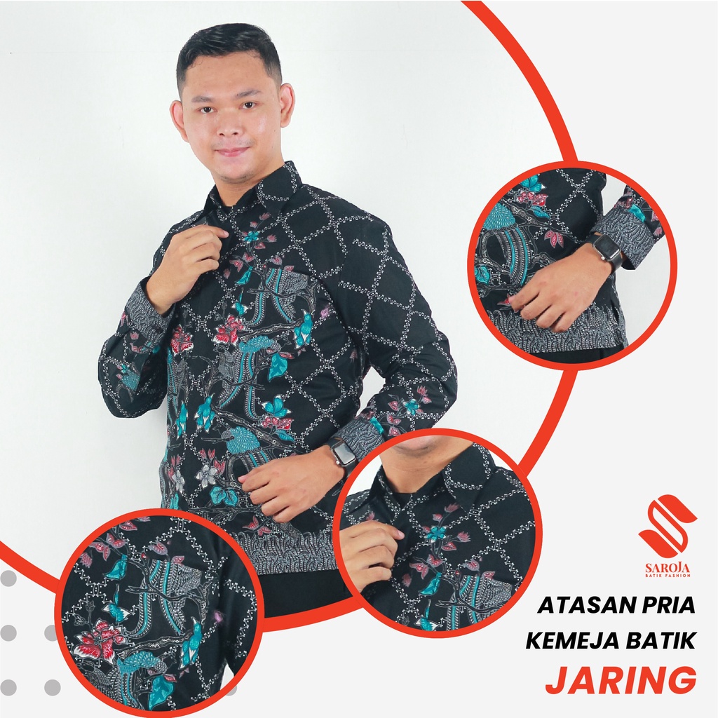 Saroja (099) Kemeja Batik Pria - Motif Jaring