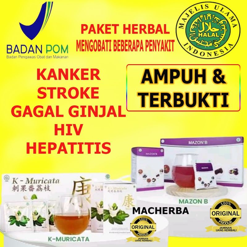 Mazon B Dan K Muricata Original Paket Obat Kanker Serviks Payudara Hiv Jantung Diabetes Paru Paru He