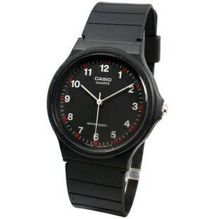 Casio General MQ-24-1B / MQ24-1B / MQ-24 Jam Tangan Unisex Analog Karet Hitam Angka (Dapat Box Mika)