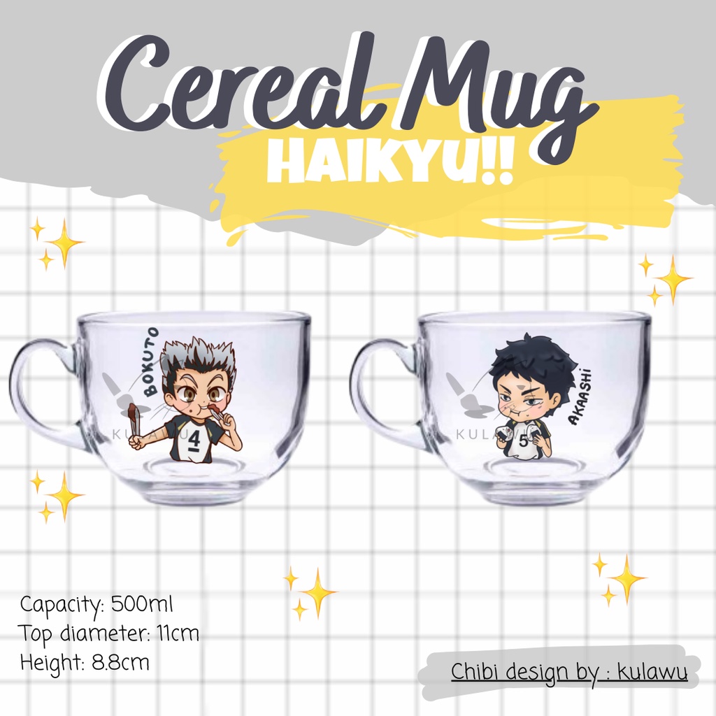 SEREAL MUG/MUG CEREAL/MUG ANIME/GELAS ANIME/HAIKYUU/MERCH ANIME