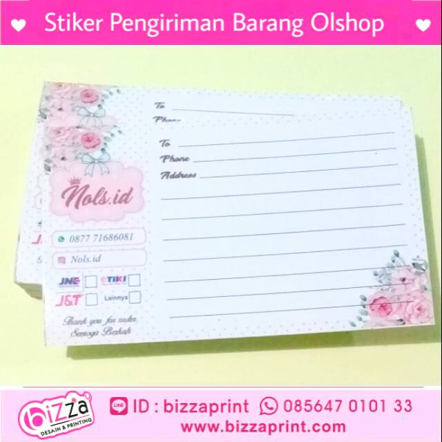 

(Uk.10x15cm) STIKER ALAMAT UNTUK PENGIRIMAN PAKET BARANG