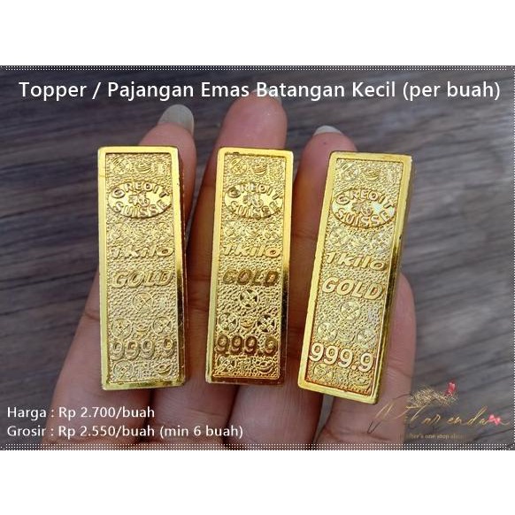 IMLK-156 : Topper / Pajangan Emas Batangan Kecil (per buah) pitar33 Berkualitas