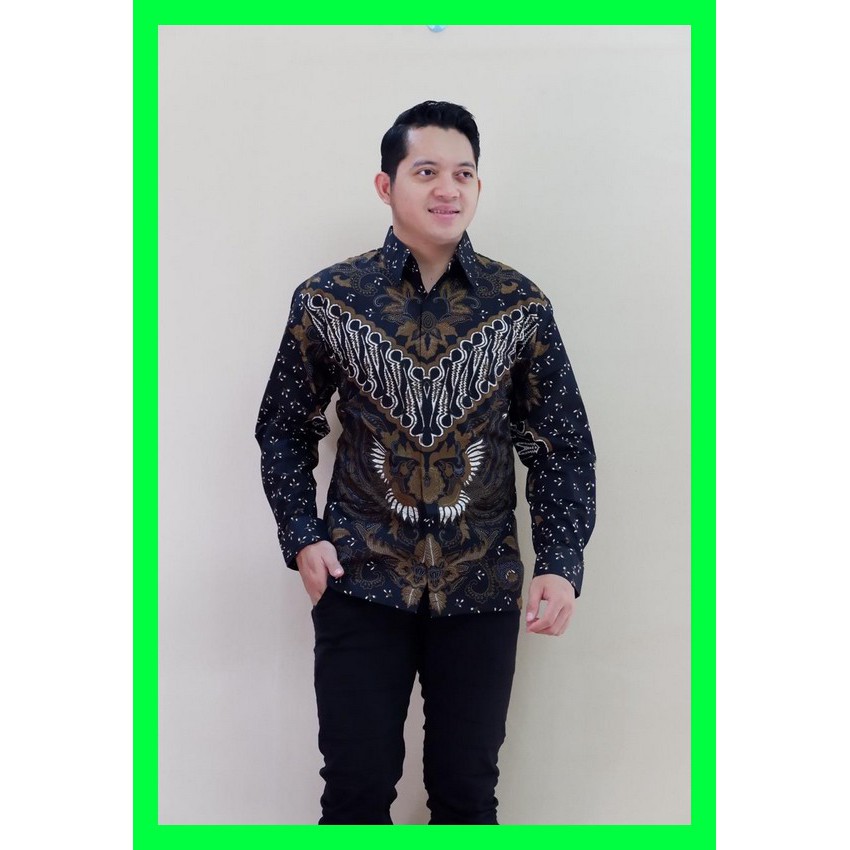 Atasan Premium Andhara Kemeja Batik Solo Lengan Panjang Lapis Furing Sejagad Kresna Utungga KARTIKO 