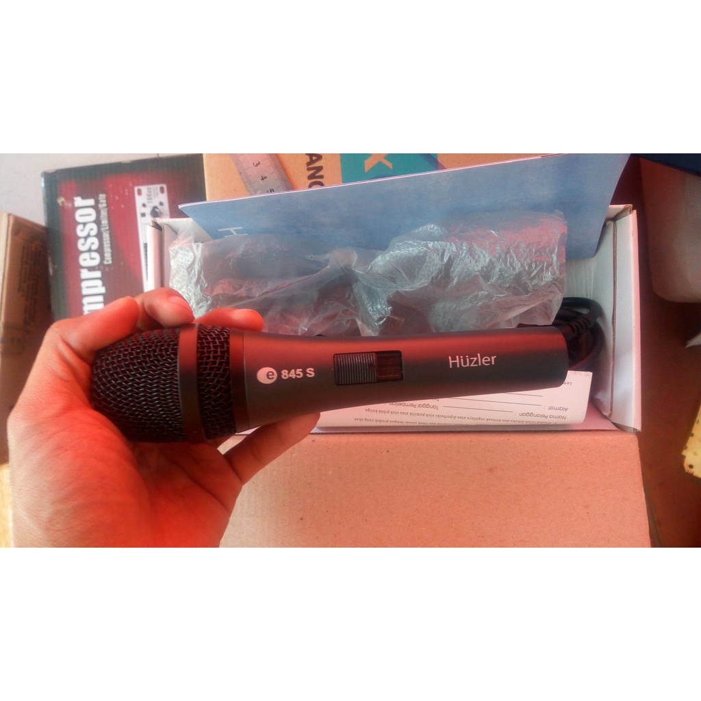 Mic Dynamic Huzler E845 S E845S Mik Vokal Kabel E 845S Microphone Wire Cable Huzler Suara Detail Jer