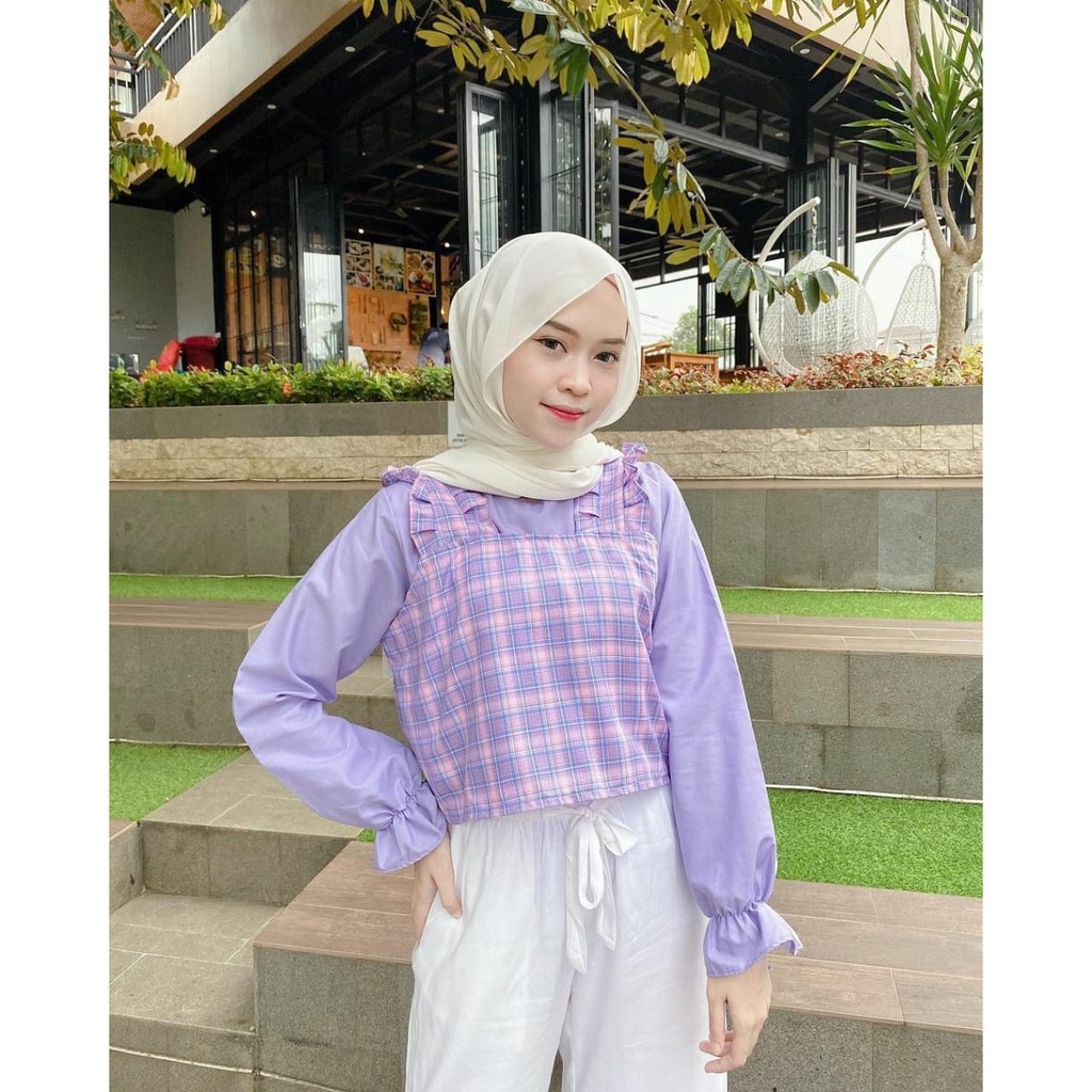 Keke Blouse Atasan Top Muslim 2in1 Fashion Wanita Terlaris