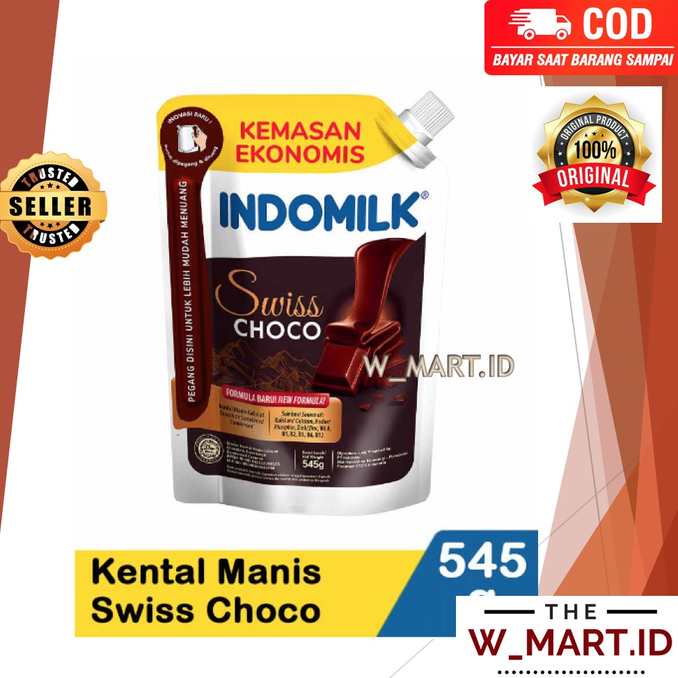 

SUSU KENTAL MANIS INDOMILK SWISS CHOCO COKLAT CONDENSED MILK 545 GR POUCH