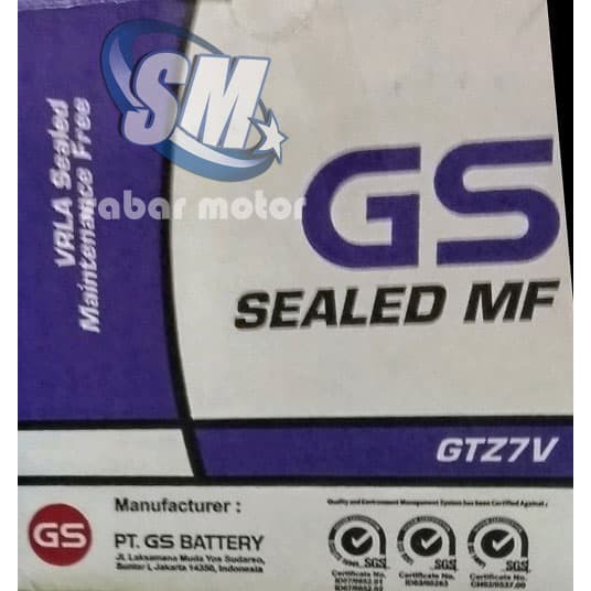 Aki / Accu GS ASTRA GTZ7V aki Yamaha Nmax / ACCU Yamaha NMax/AEROX 155