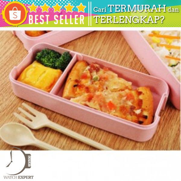 CPLIFE Kotak Makan 3 Layer Healthy Bento Lunch Box 900ml with Spoon &amp; Fork - NXM144 - Green