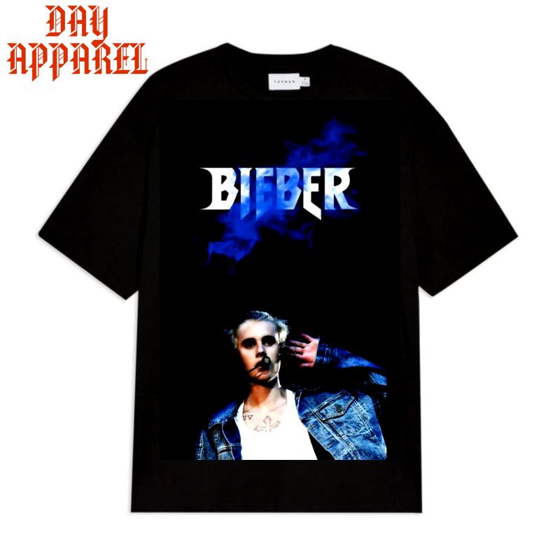 Kaos BAJU JUSTIN BIEBER / TSHIRT MUSIK OVERSIZE / KAOS HITAM DEWASA  UNISEX