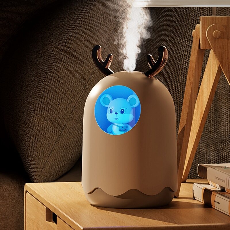 (MAINANKYU) of MengChong Humidifier Pelembab Udara Aromatherapy Oil Diffuser Cute Design 300ml - pink