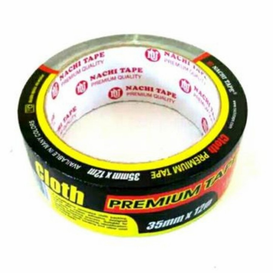 Lakban Plakban Isolasi NACHI Kain Hitam Cloth Tape 1.5 Inch 35mm