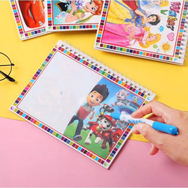 Magic Water Book Color Buku Mewarnai Menggambar Ajaib dengan Pena isi Ulang-2