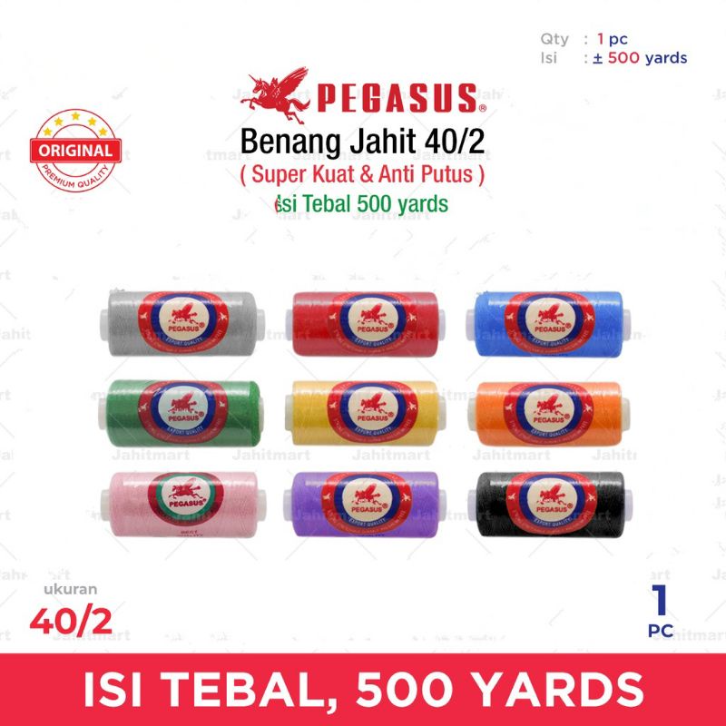 Benang Jahit PEGASUS 40/2 Satuan 500 Yards