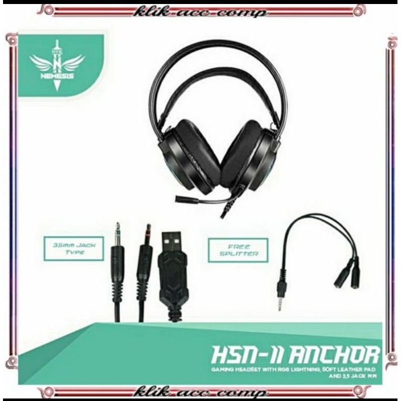 NYK NEMESIS Headset Gaming NEMESIS RGB ANCHOR HS-N11