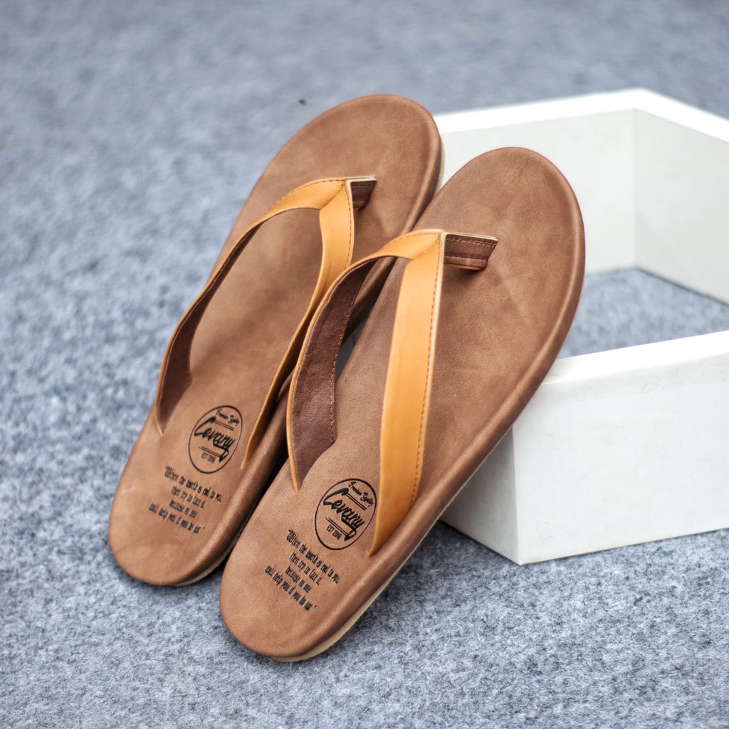 MOLK|Sandal Kulit Pria Original Casual Santai Main Traveling Cowok Hitam Murah