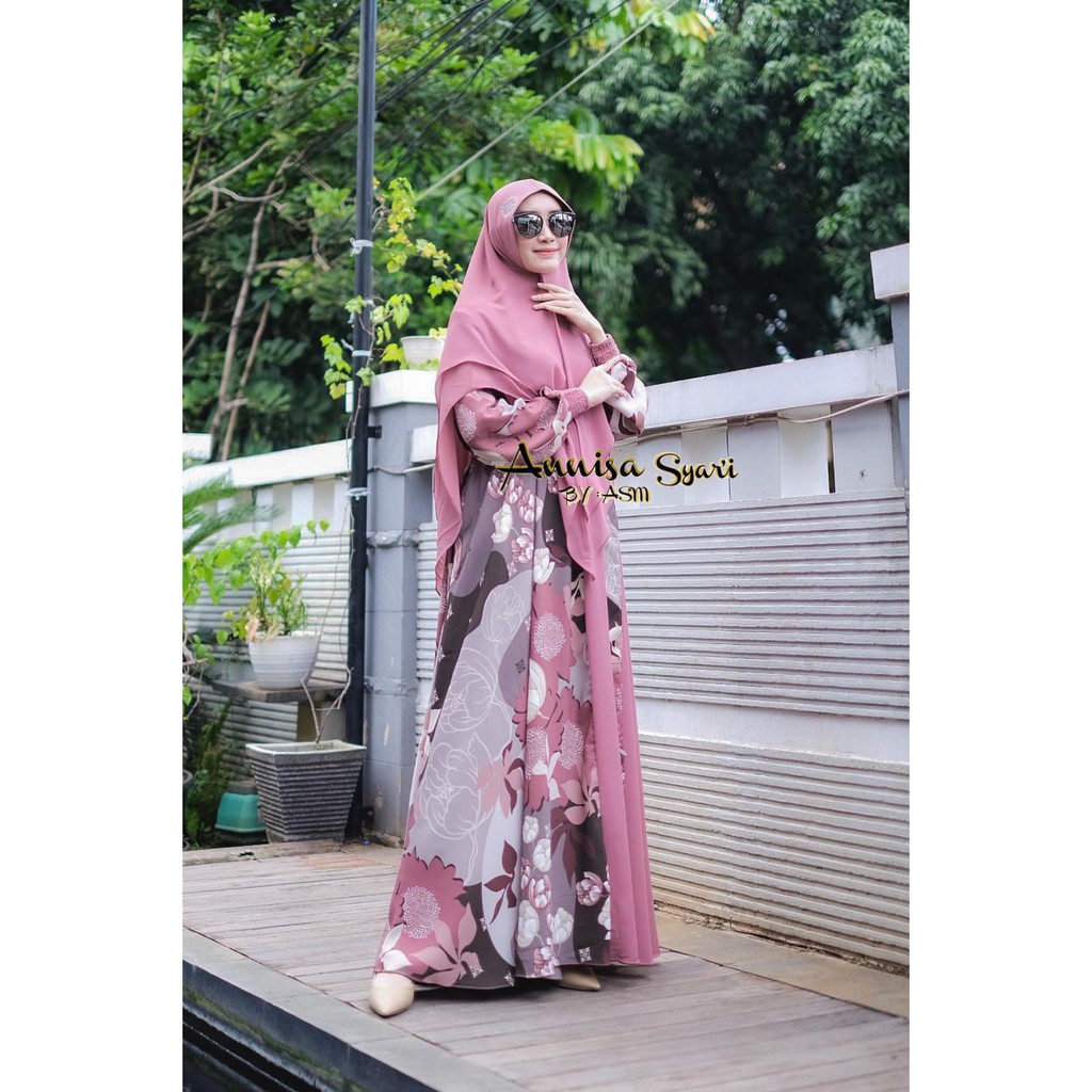 Set gamis Annisa lionil richi mix ceruti babydoll ori Annisa Syari BY ASM (Motif ke 2)