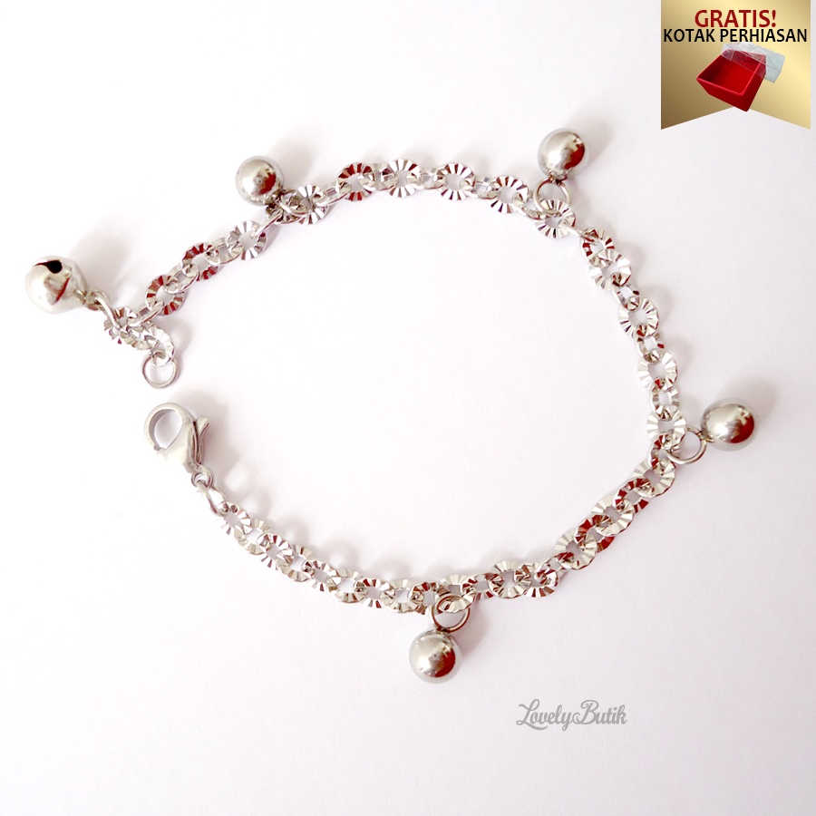Promo Gratis Kotak Perhiasan Lovelybutik Gelang Anak 3 - 10 Tahun Gelang Tangan Dewasa Titanium Anti Karat Model Terbaru Bola Kerincingan Berbunyi