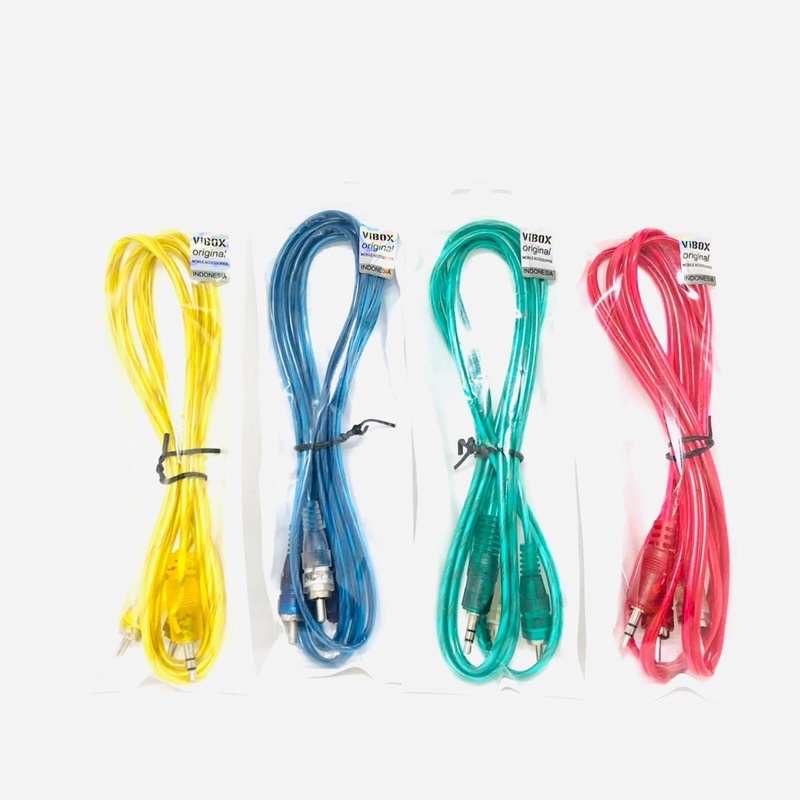 Ready Harga Terjangkau Termurah Kabel Aux RCA Vibox R-02 150cm Warna Kirim Random