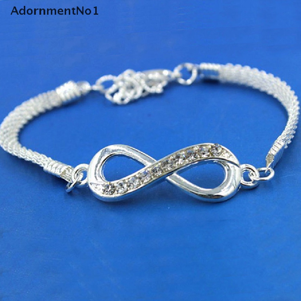 (AdornmentNo1) Gelang Tangan Rantai Fashion Aksen Infinity Untuk Perhiasan Wanita / Hadiah 2021