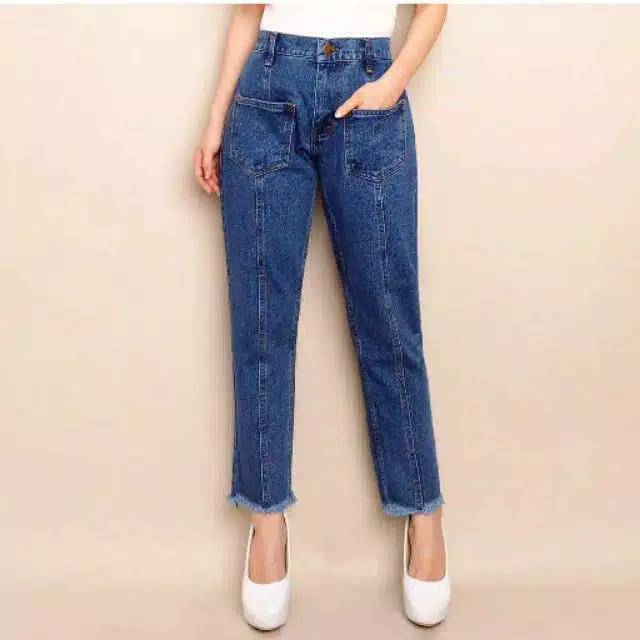  CELANA  JEANS  BOYFRIEND JEANS  WANITA  CEWEK CEWE KEKINIAN  