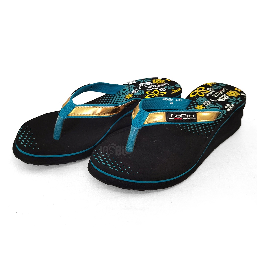 GoPro Sandal Jepit Wedges Kasual Wanita EVA Foam Kirana