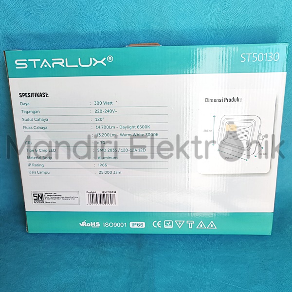 Lampu LED Sorot Tembak Taman Floodlight Outdoor 300W Starlux - Lampu Tembak 300 Watt Starlux ST50130