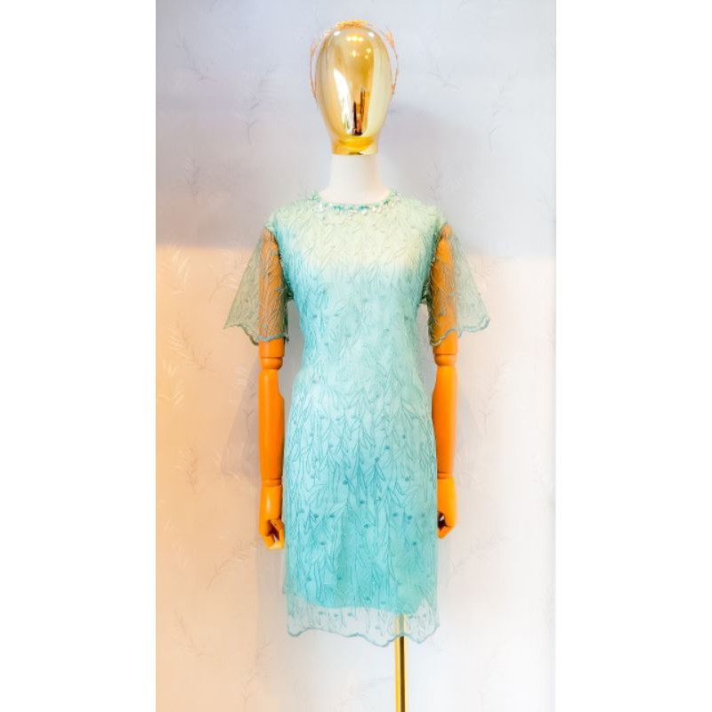 Dress pendek wanita tile hijau simpel