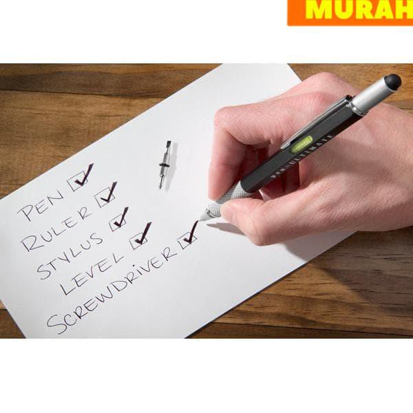 

Pena Multifungsi Metal Stylus + Penggaris + Level + Obeng -Myc65-Black