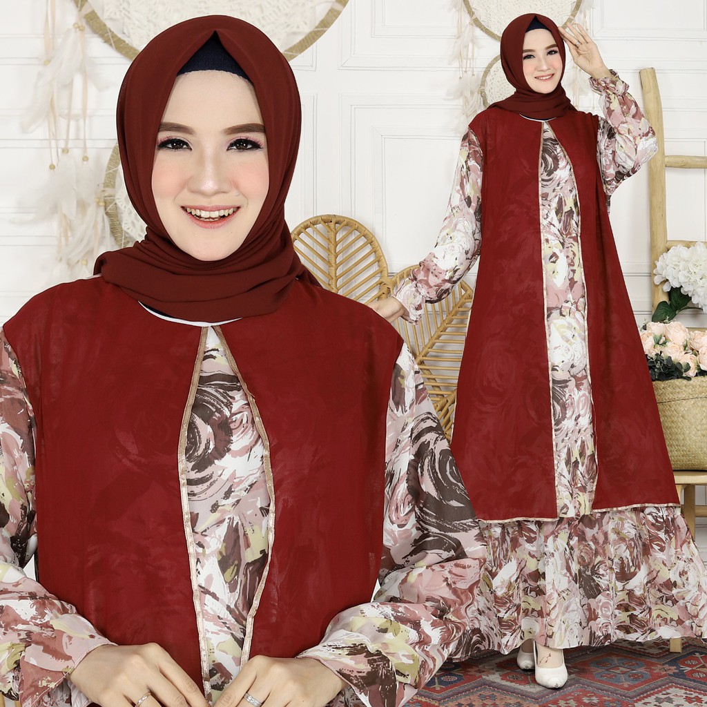 HOPYLOVY - Maxi Gamis Muslimah Matt Ceruty Babydoll Alisha